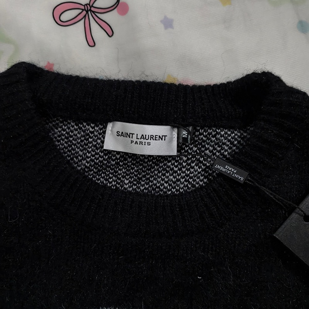 Saint Laurent Black Crew Neck Sweater - Picture 2 of 8